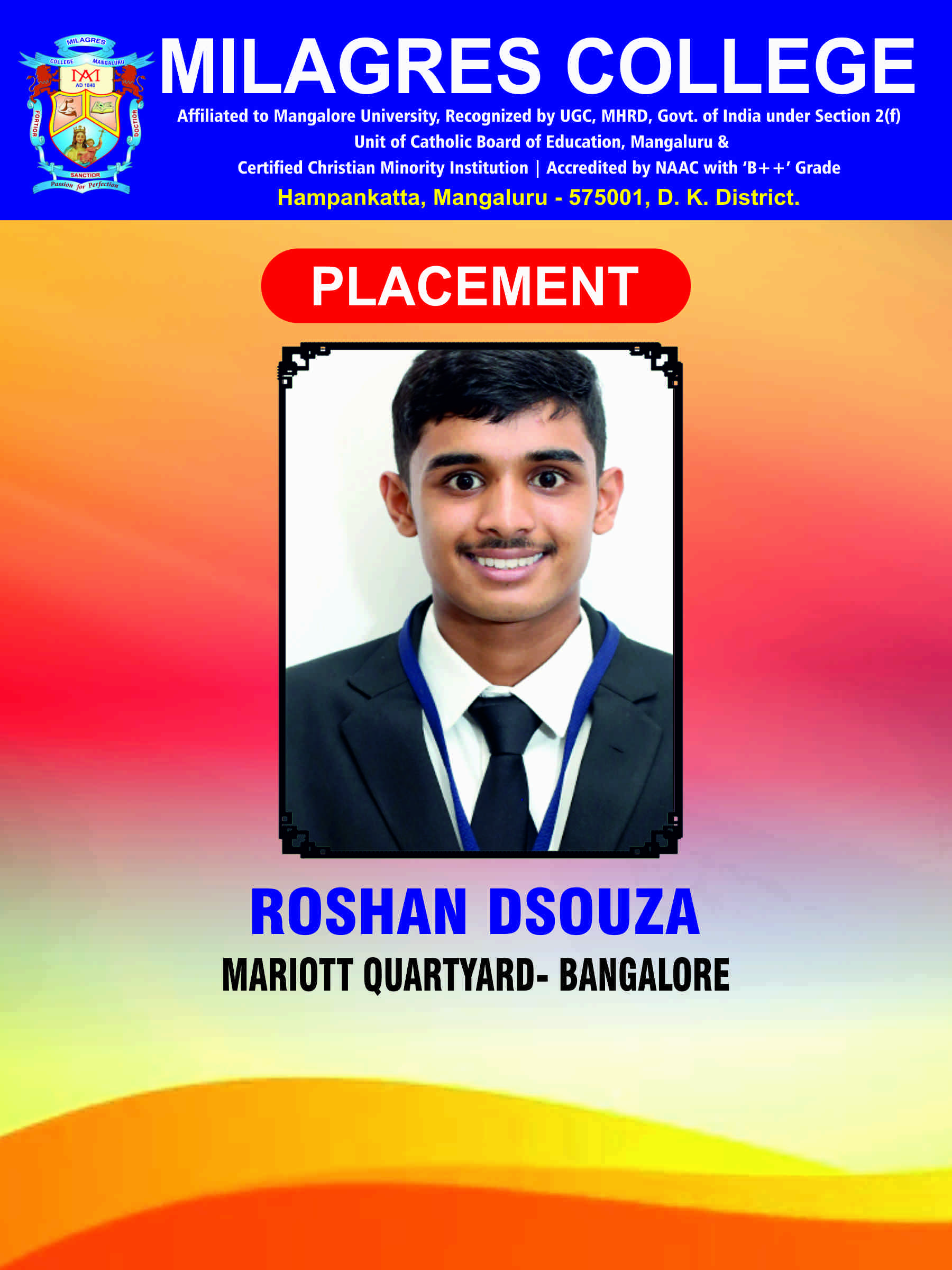 Successfully placed student